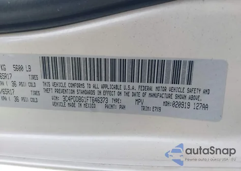 2015 Dodge Journey Sxt z USA, uszkodzony, nr VIN 3C4PDDBG1FT646373